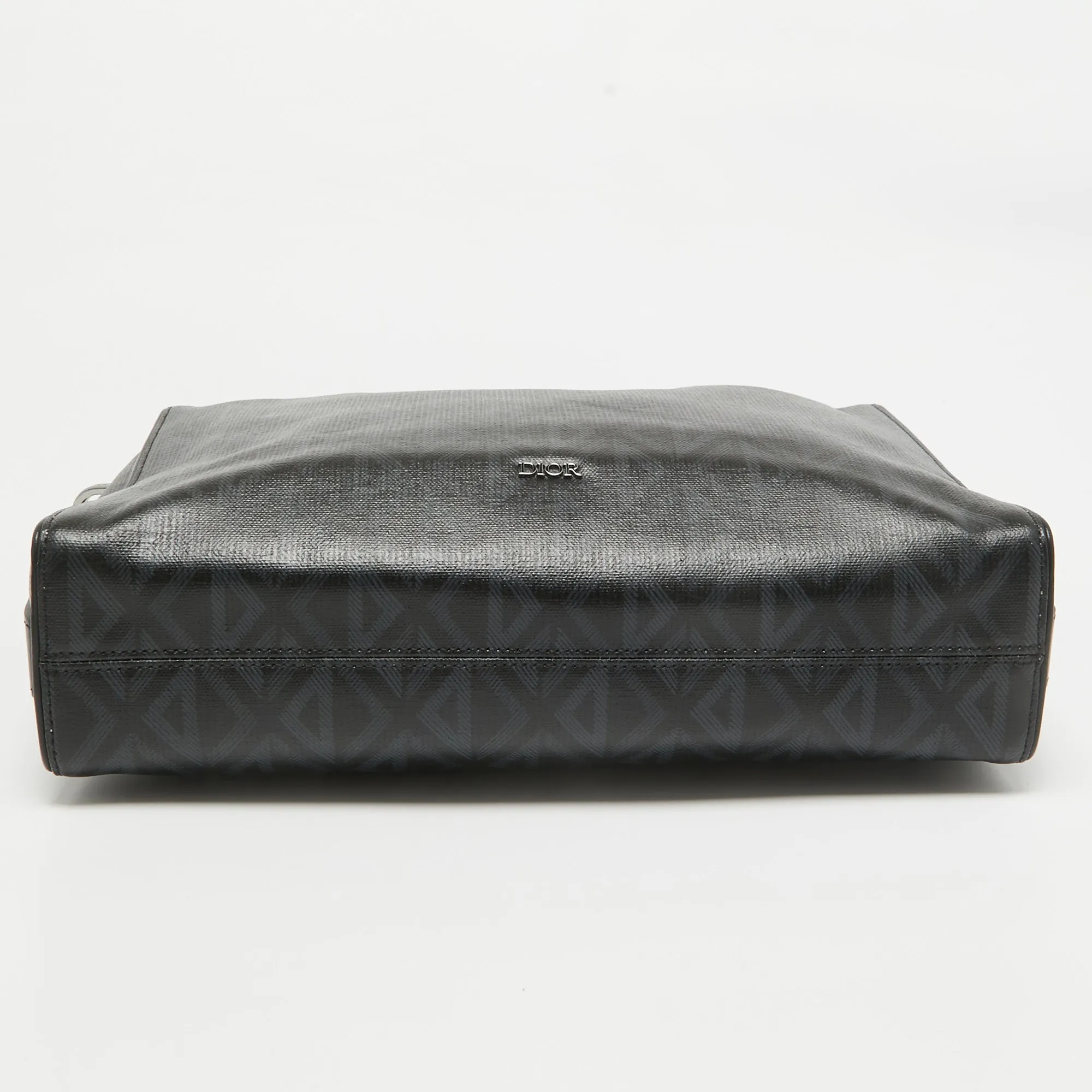 Dior Black Cd Diamond Print Coated Canvas And Leather Lingot Messenger Bag