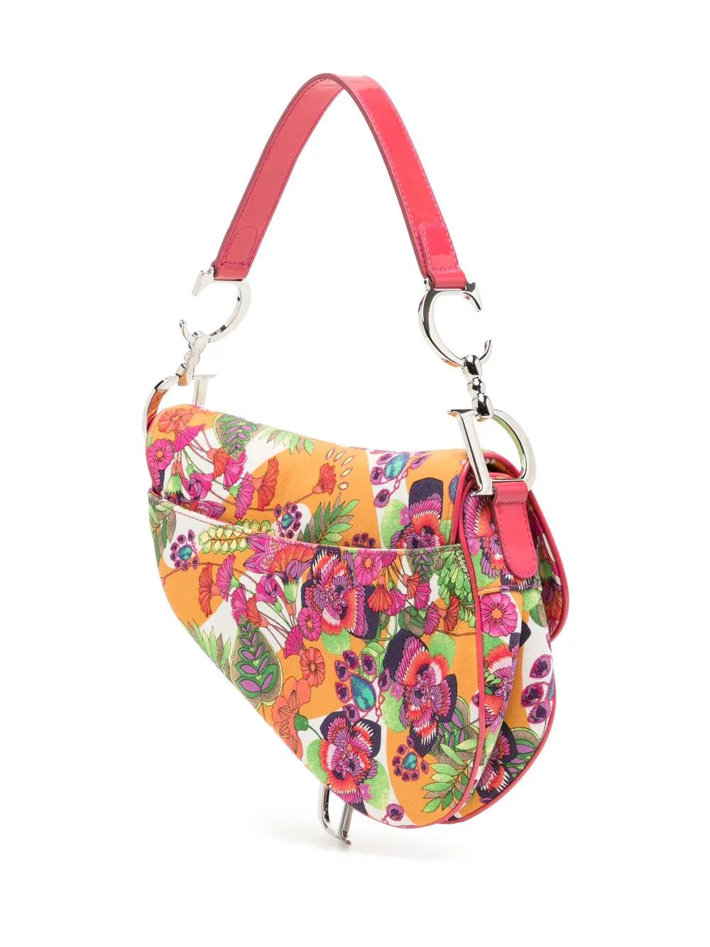 Dior Saddle Bag Pink Flowers
