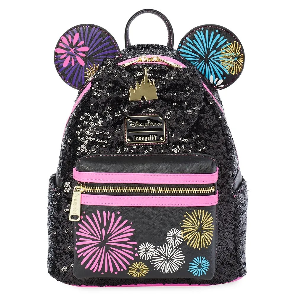 Disney Mini Backpack Ears Set Minnie Mouse The Main Attraction Fireworks & Castle Finale Loungefly