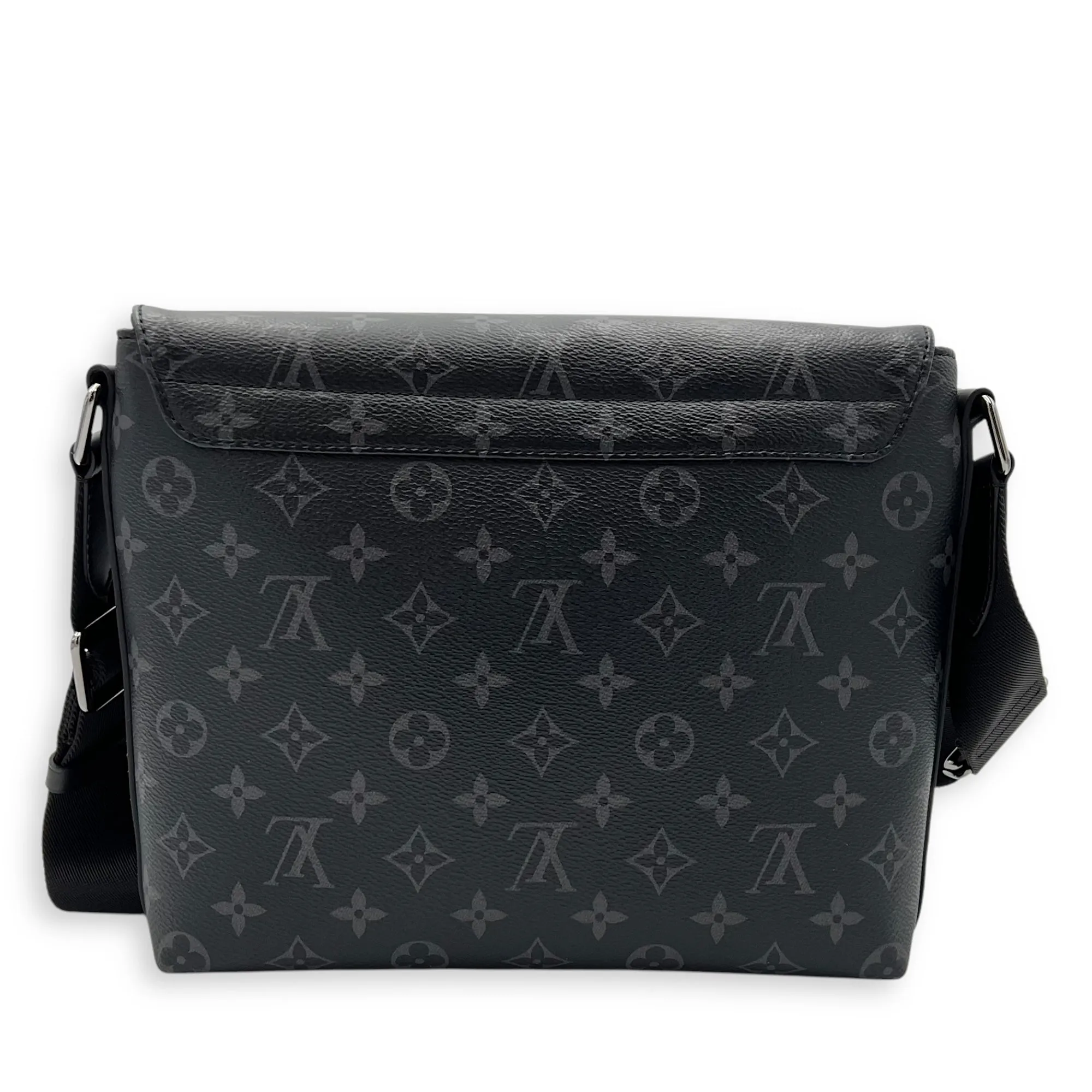 District PM Black Messenger in Monogram Coated Canvas, Silver hardware