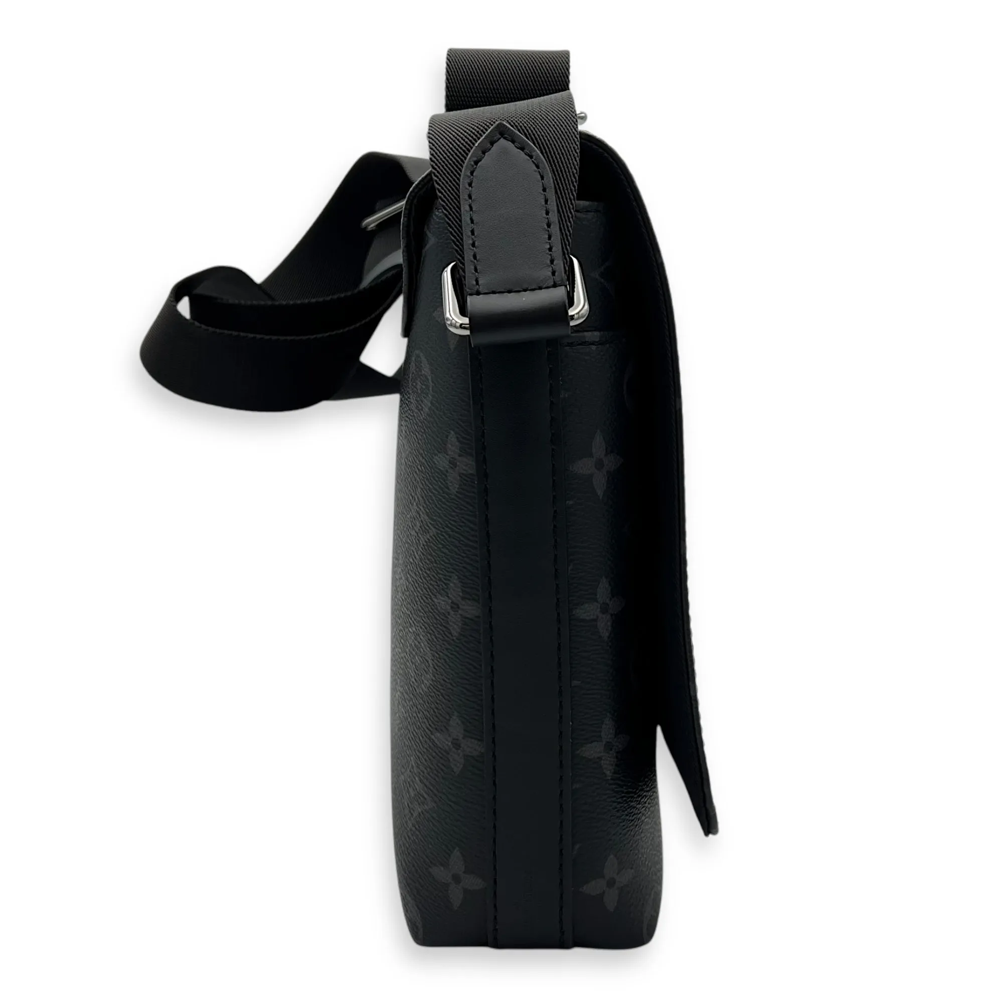 District PM Black Messenger in Monogram Coated Canvas, Silver hardware