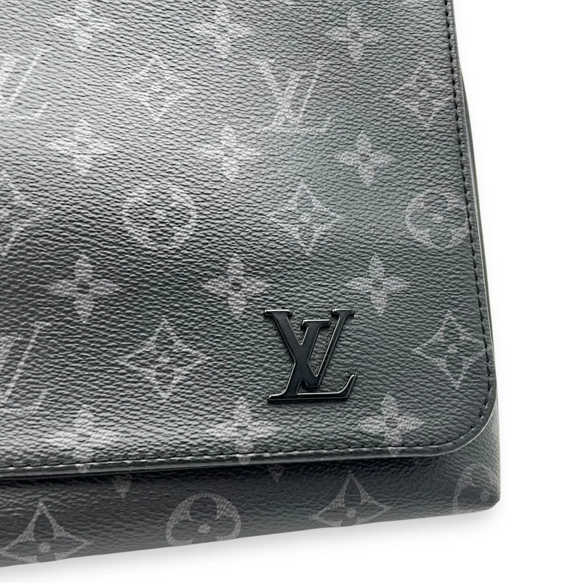 District PM Black Messenger in Monogram Coated Canvas, Silver hardware