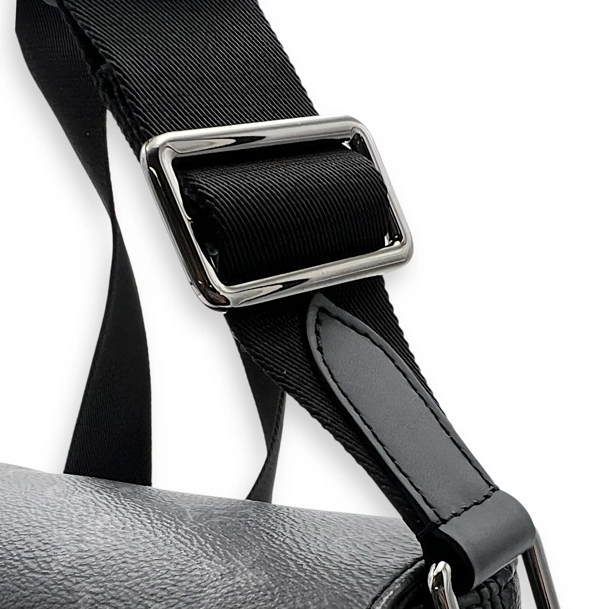 District PM Black Messenger in Monogram Coated Canvas, Silver hardware