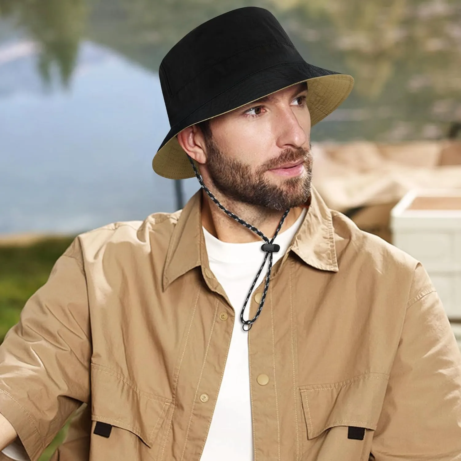 DOCILA Waterproof Bucket Hats for Men Plain Color Outdoor Fisherman Sun Caps