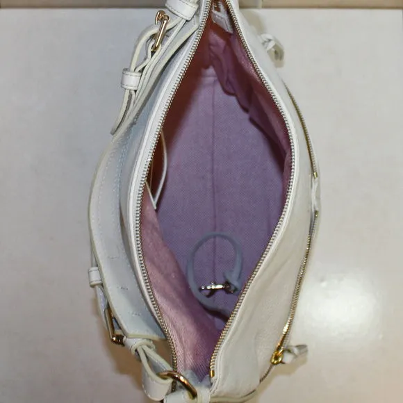 Dooney & Bourke Purse: White Leather Dillen Medium Hobo Bag