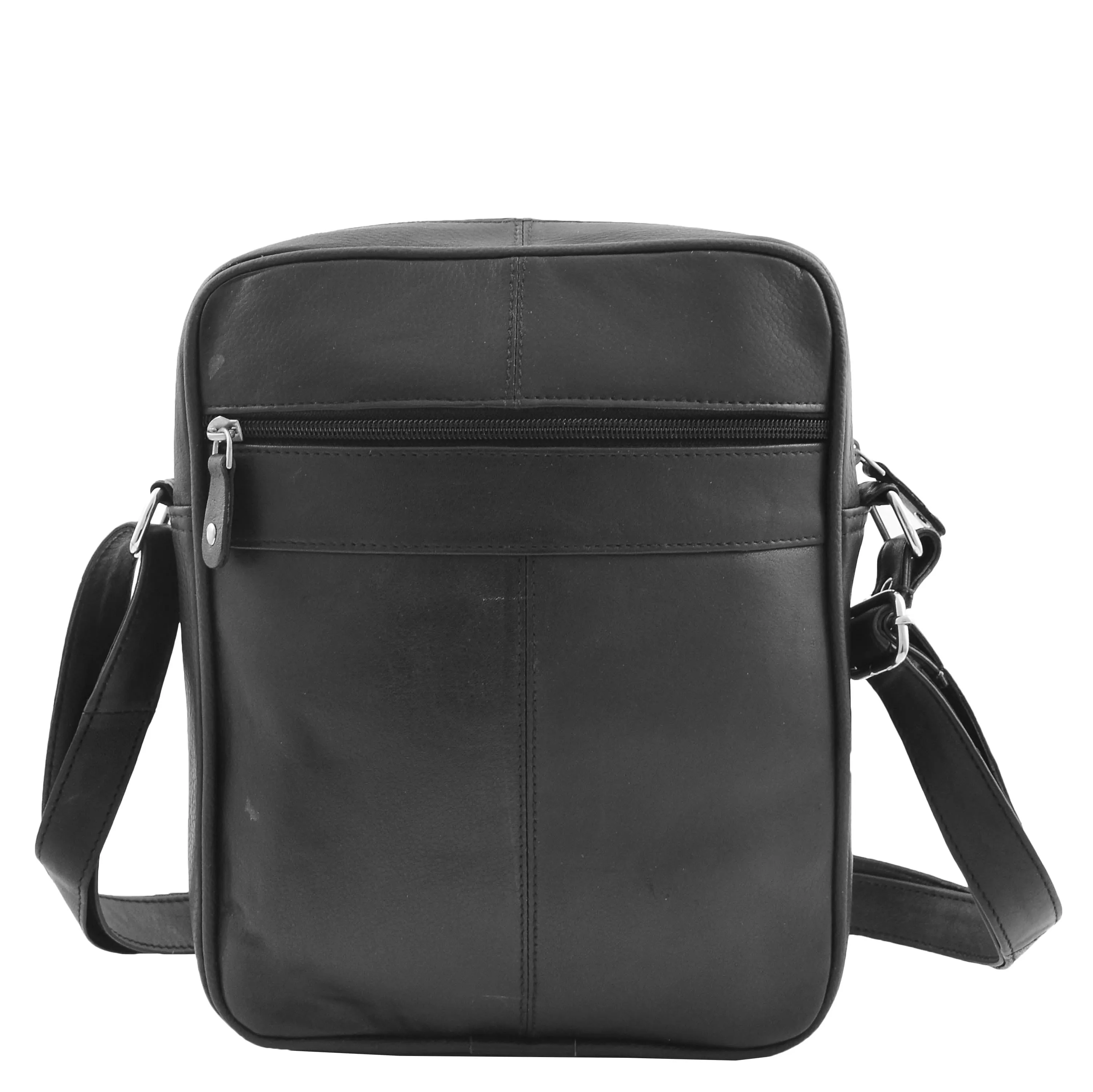 DR333 Men's Real Leather Cross Body Pouch Organiser Flight Bag Black