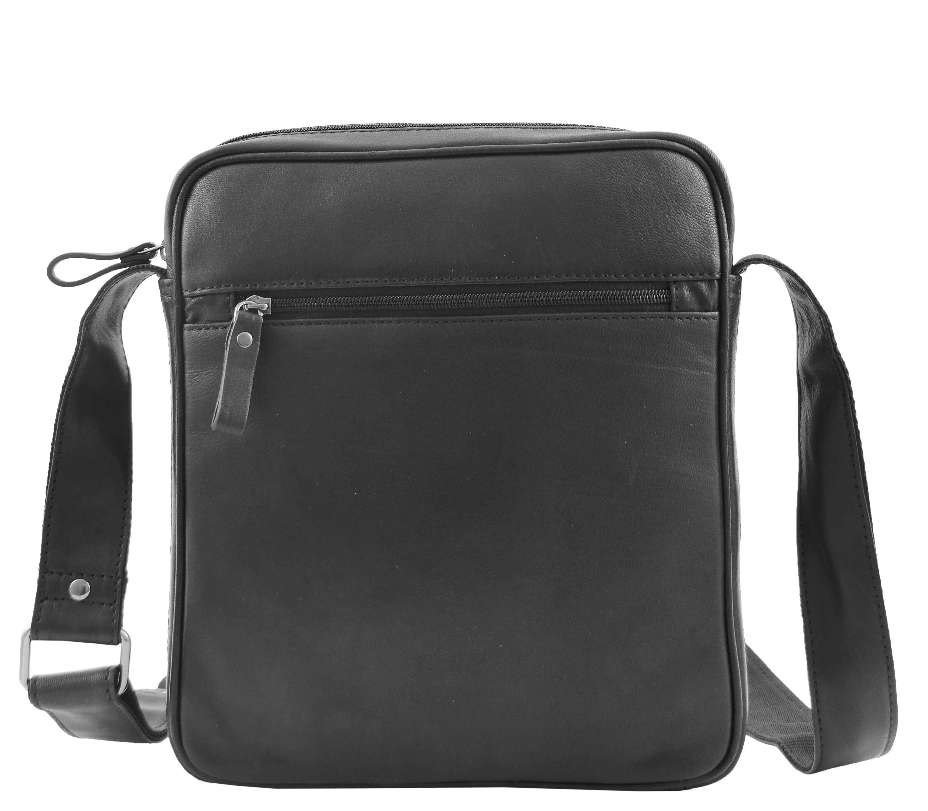 DR337 Men's Leather Cross Body Travel Flight Bag Black