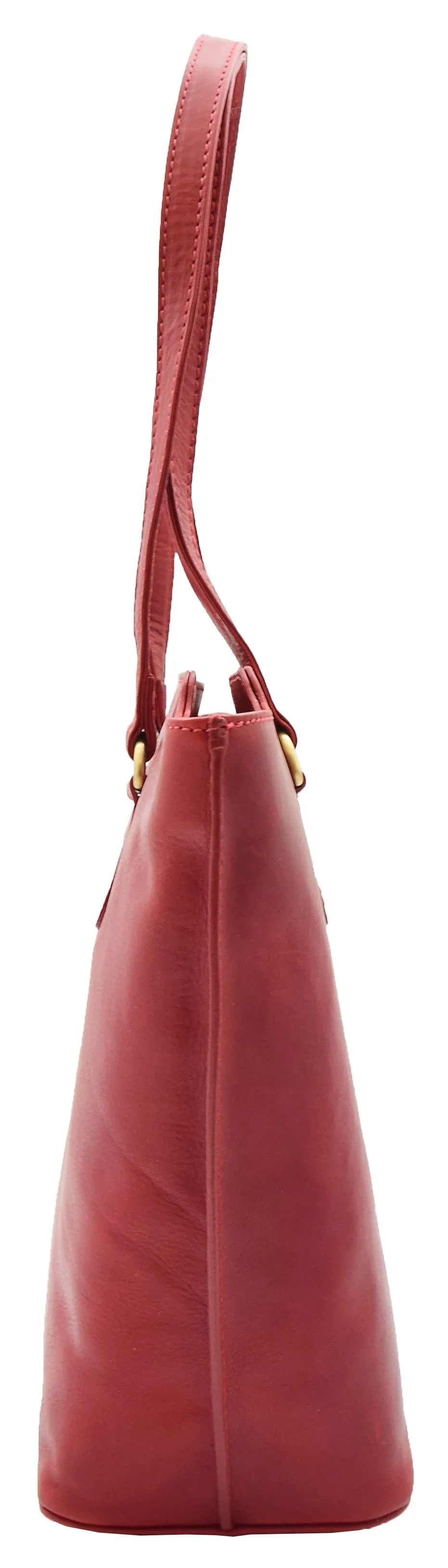 DR357 Women's Large Casual Real Leather Shoulder Handbag Bordo