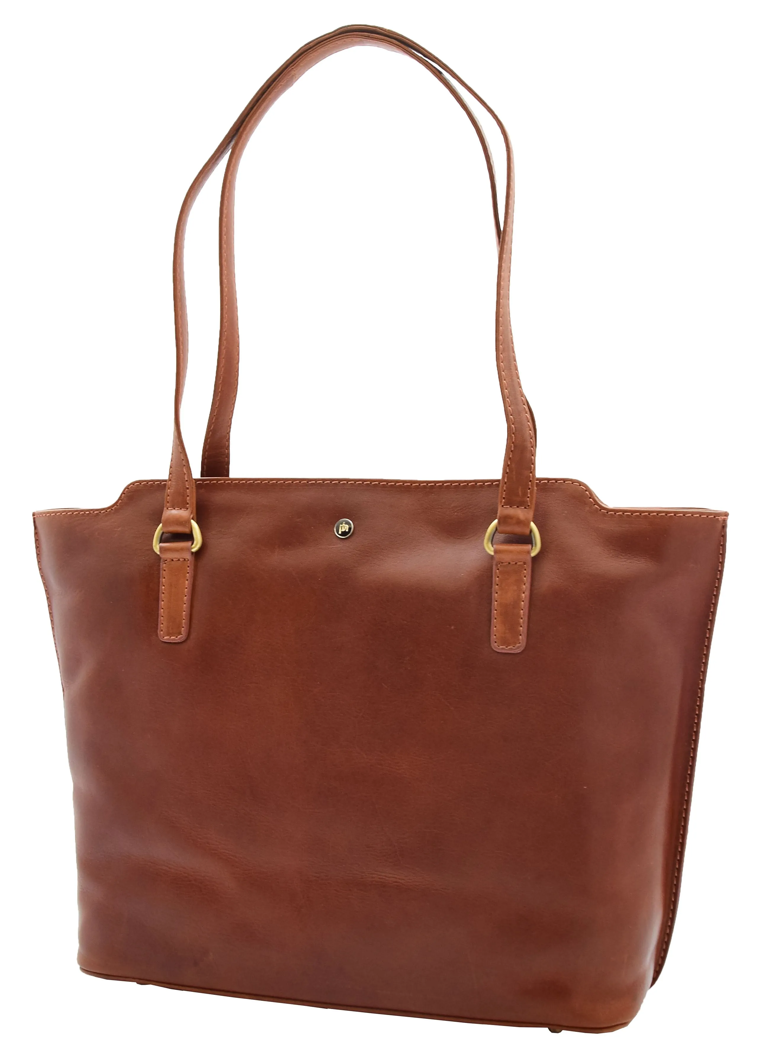 DR357 Women's Large Casual Real Leather Shoulder Handbag Chestnut