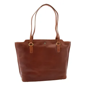 DR357 Women's Large Casual Real Leather Shoulder Handbag Chestnut