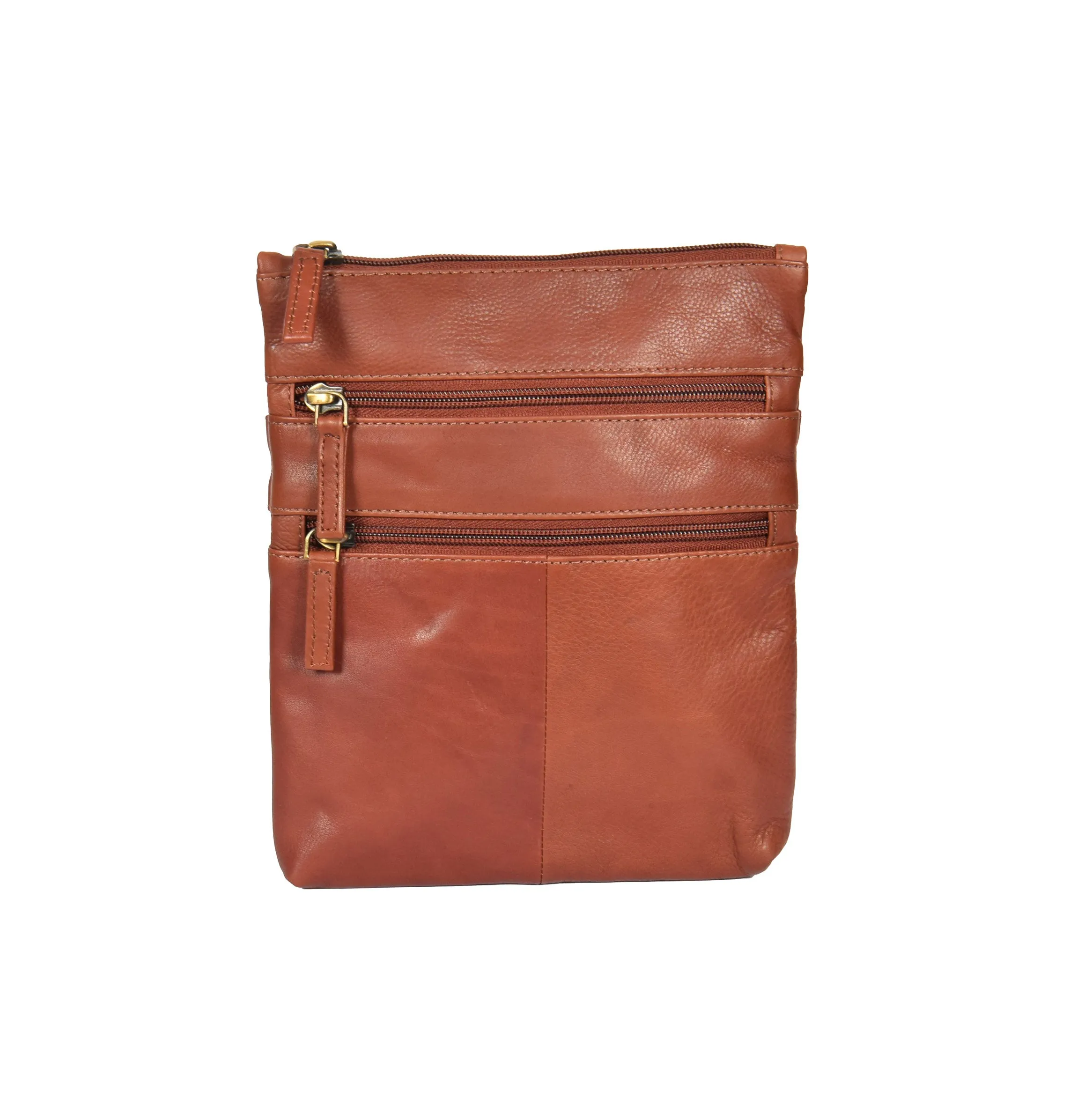 DR368 Women's Leather Small Cross Body Travel Bag Brown