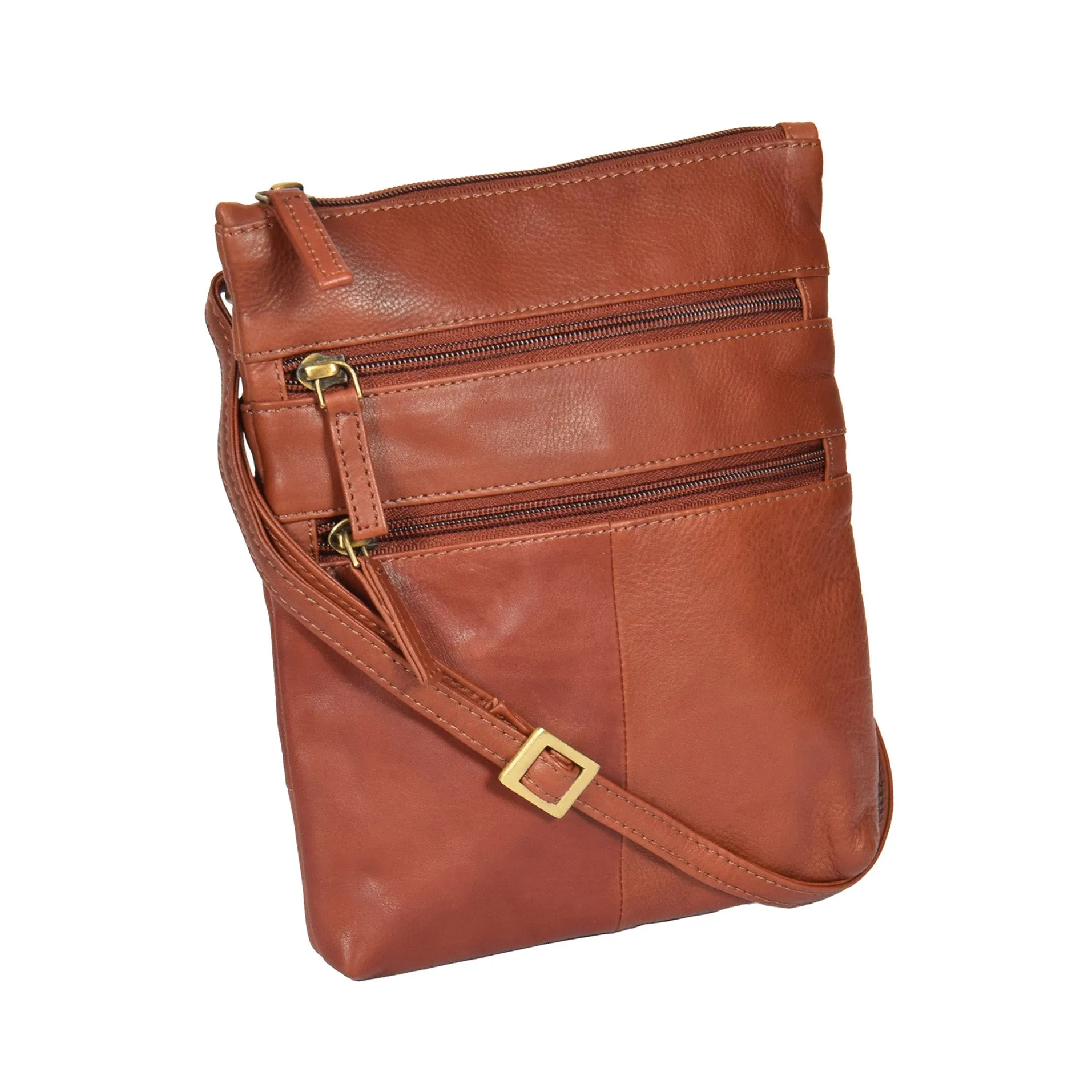 DR368 Women's Leather Small Cross Body Travel Bag Brown