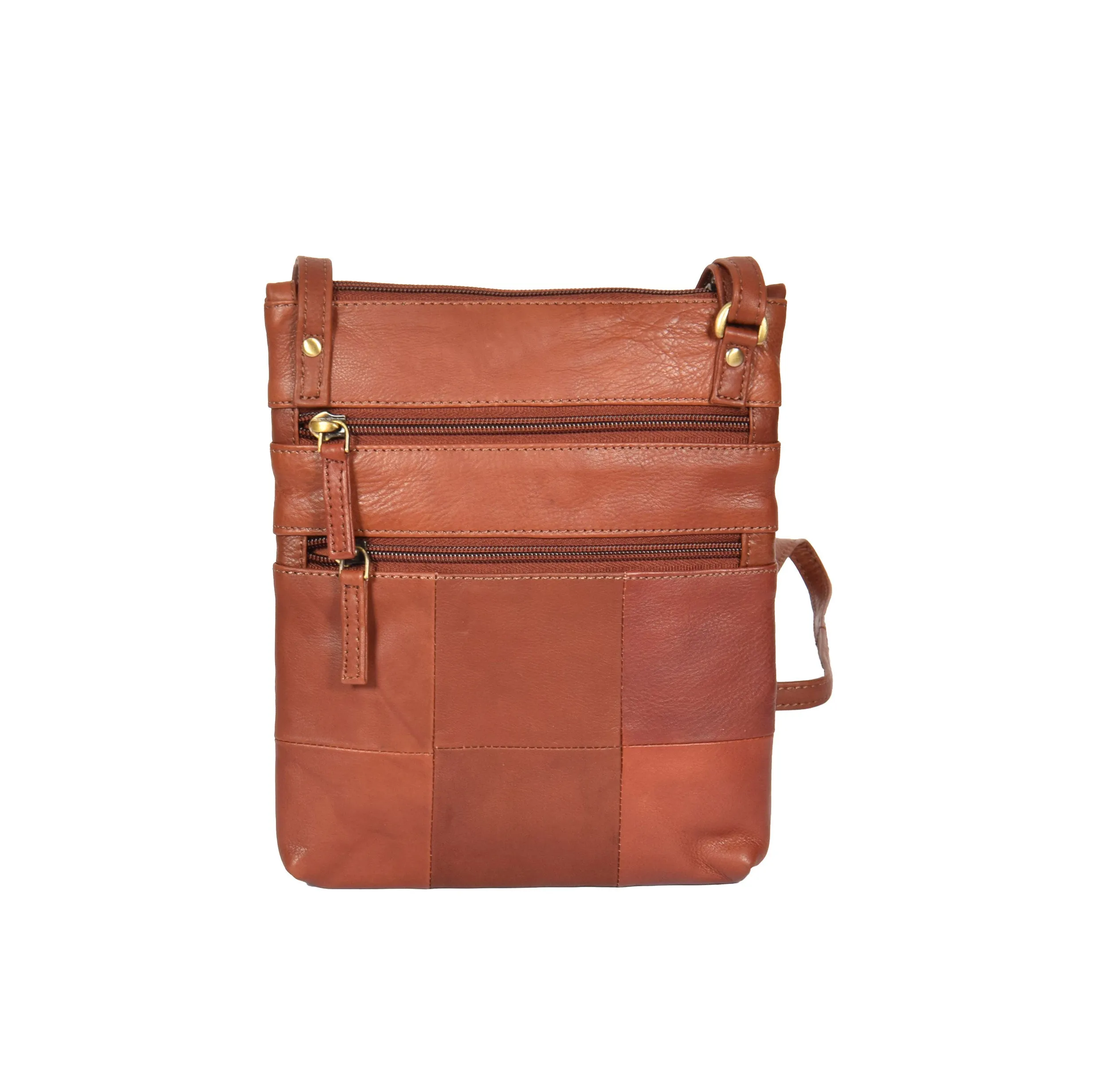 DR368 Women's Leather Small Cross Body Travel Bag Brown