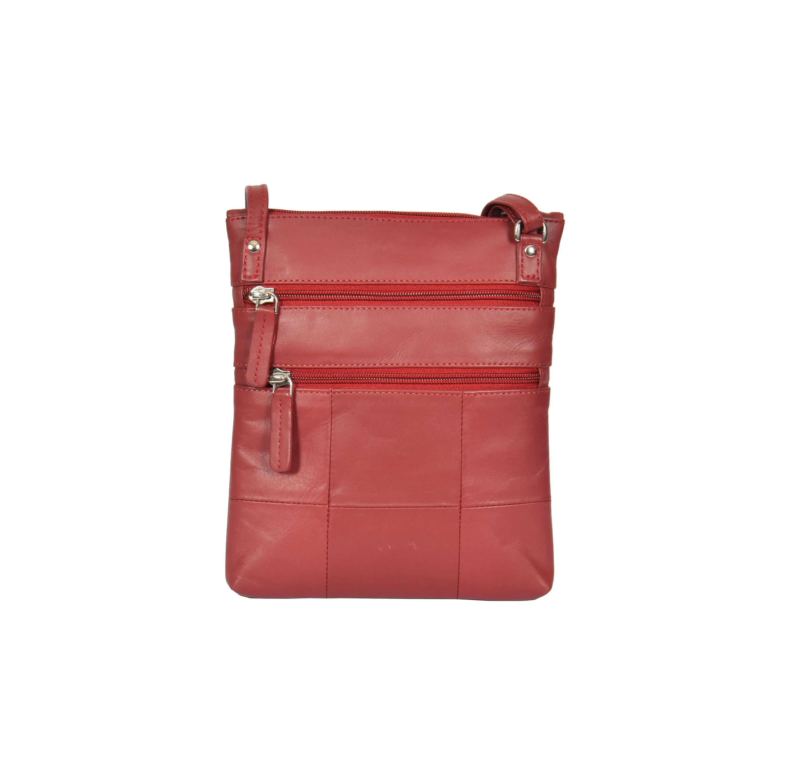 DR368 Women's Leather Small Cross Body Travel Bag Red