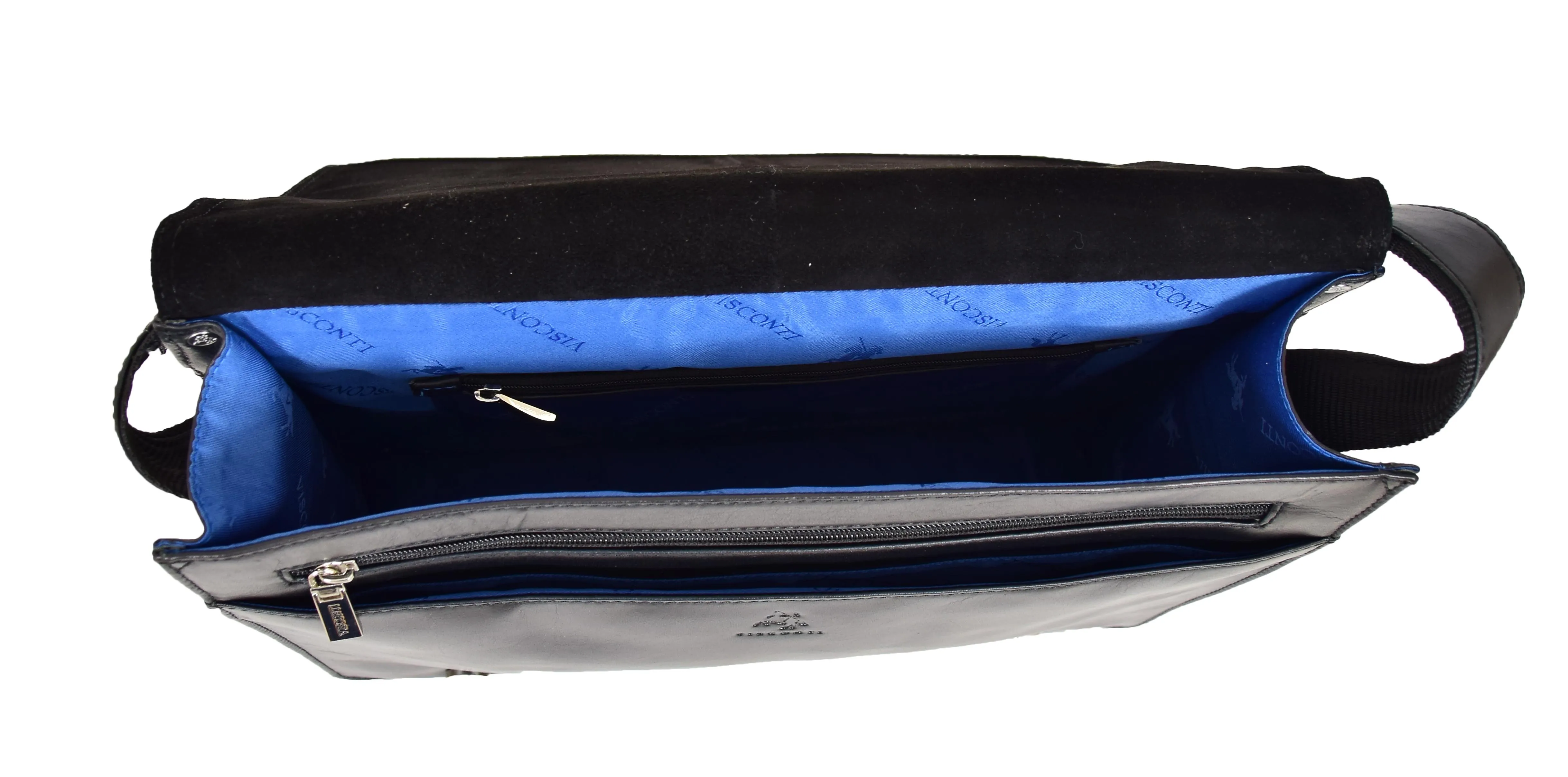 DR384 Men's Leather Cross Body Satchel Bag Black