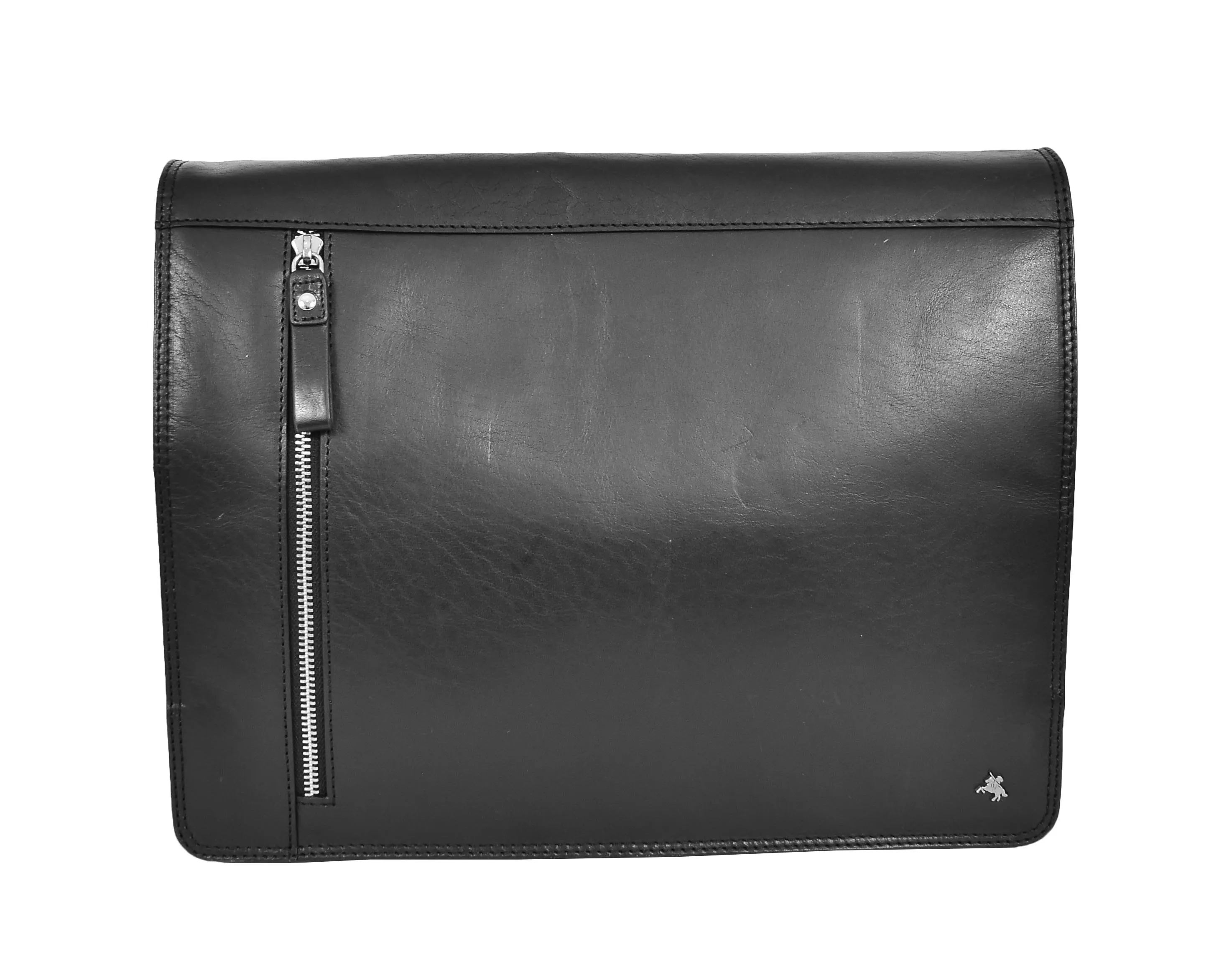 DR384 Men's Leather Cross Body Satchel Bag Black