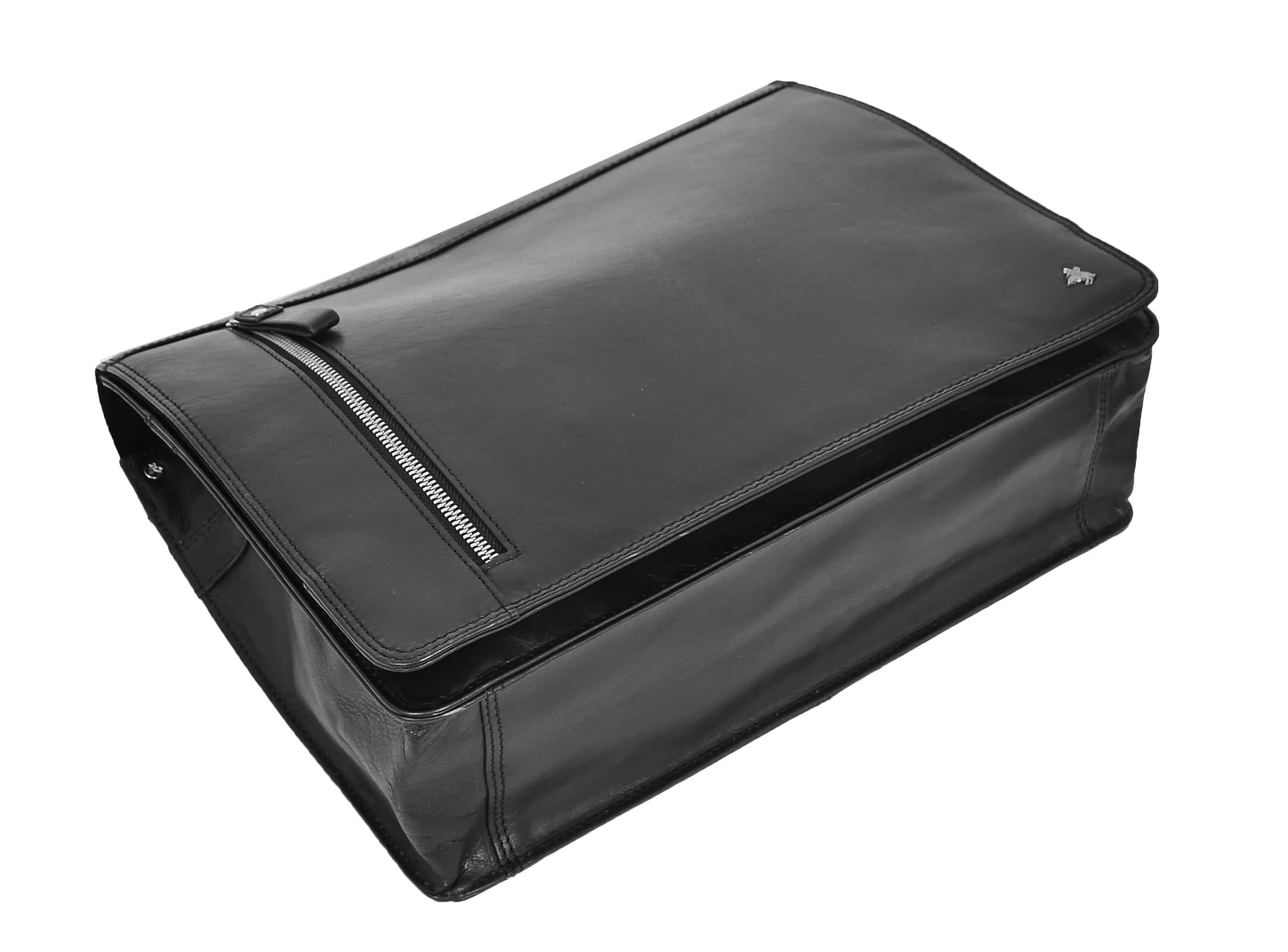 DR384 Men's Leather Cross Body Satchel Bag Black