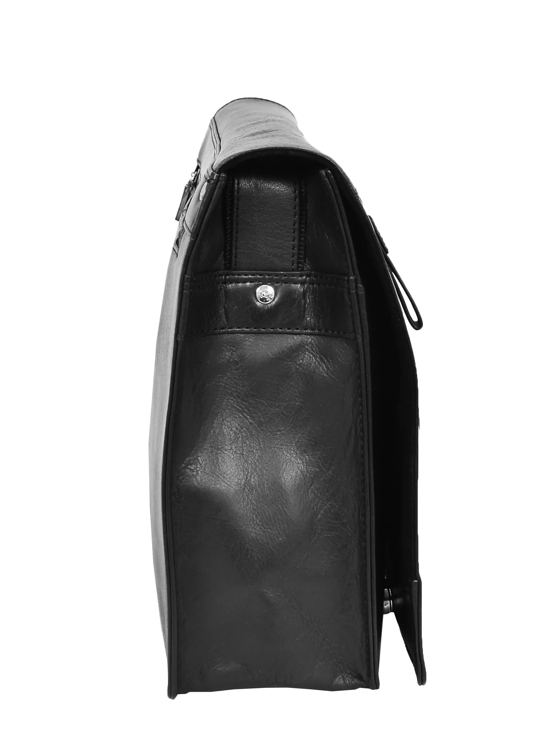 DR384 Men's Leather Cross Body Satchel Bag Black