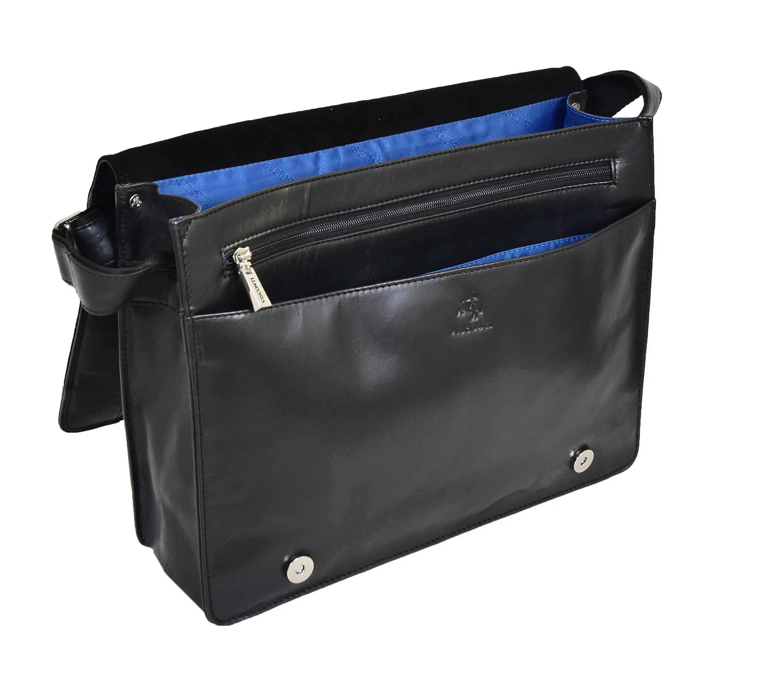 DR384 Men's Leather Cross Body Satchel Bag Black