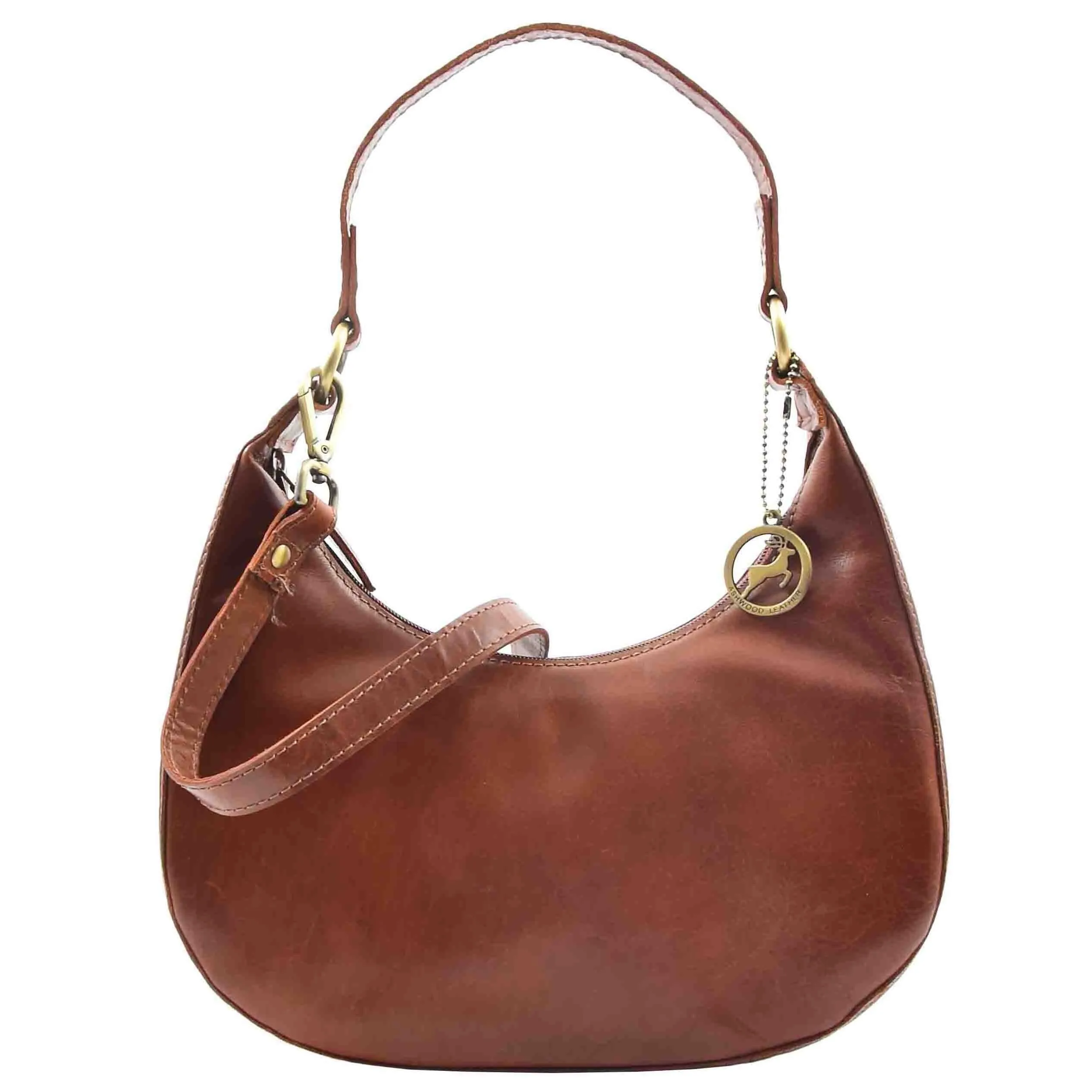 DR557 Women's Real Leather Classic Shoulder Hobo Bag Chestnut