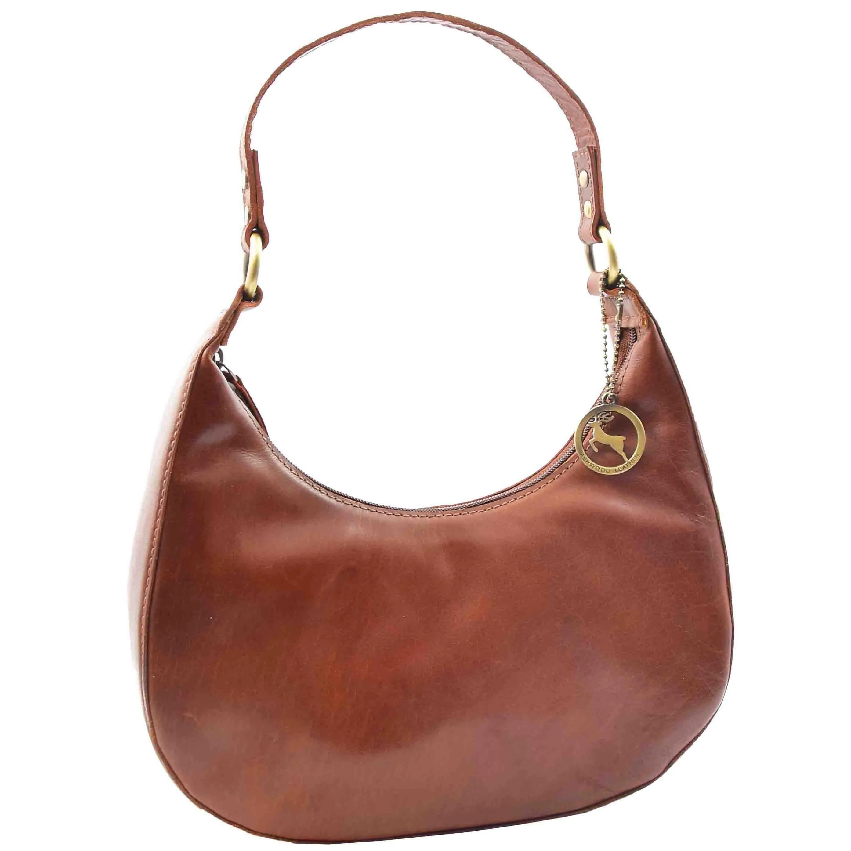 DR557 Women's Real Leather Classic Shoulder Hobo Bag Chestnut