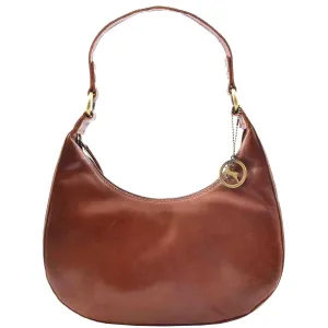 DR557 Women's Real Leather Classic Shoulder Hobo Bag Chestnut