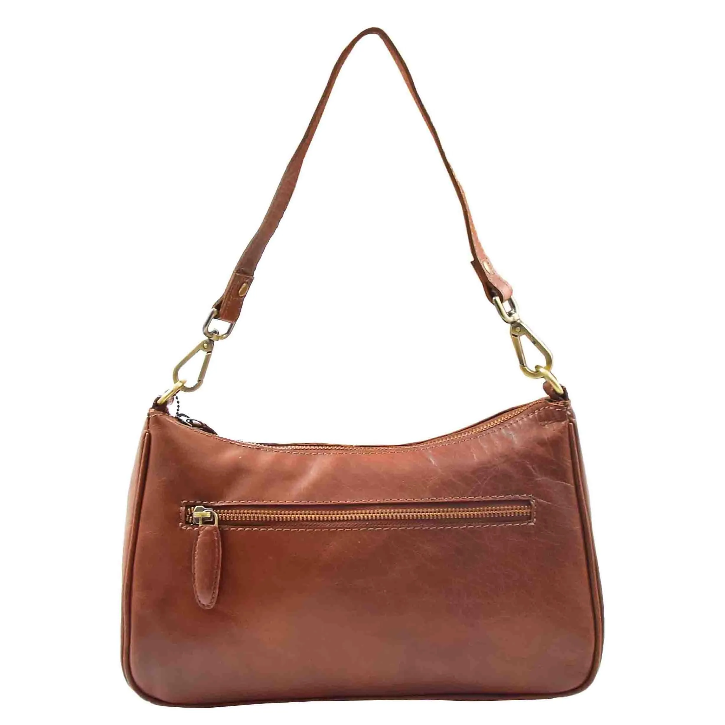 DR558 Women's Genuine Leather Shoulder Cross Body Bag Chestnut