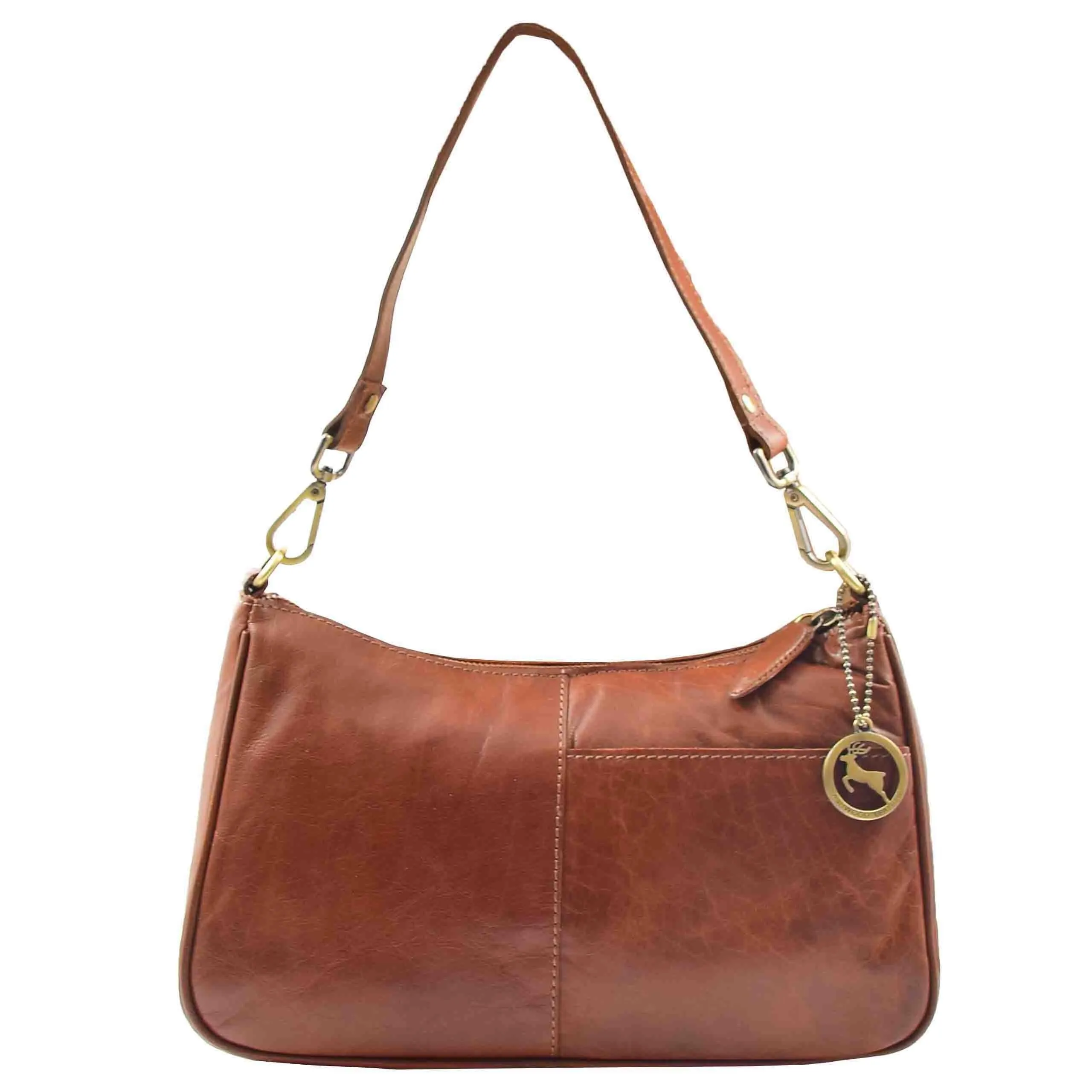 DR558 Women's Genuine Leather Shoulder Cross Body Bag Chestnut