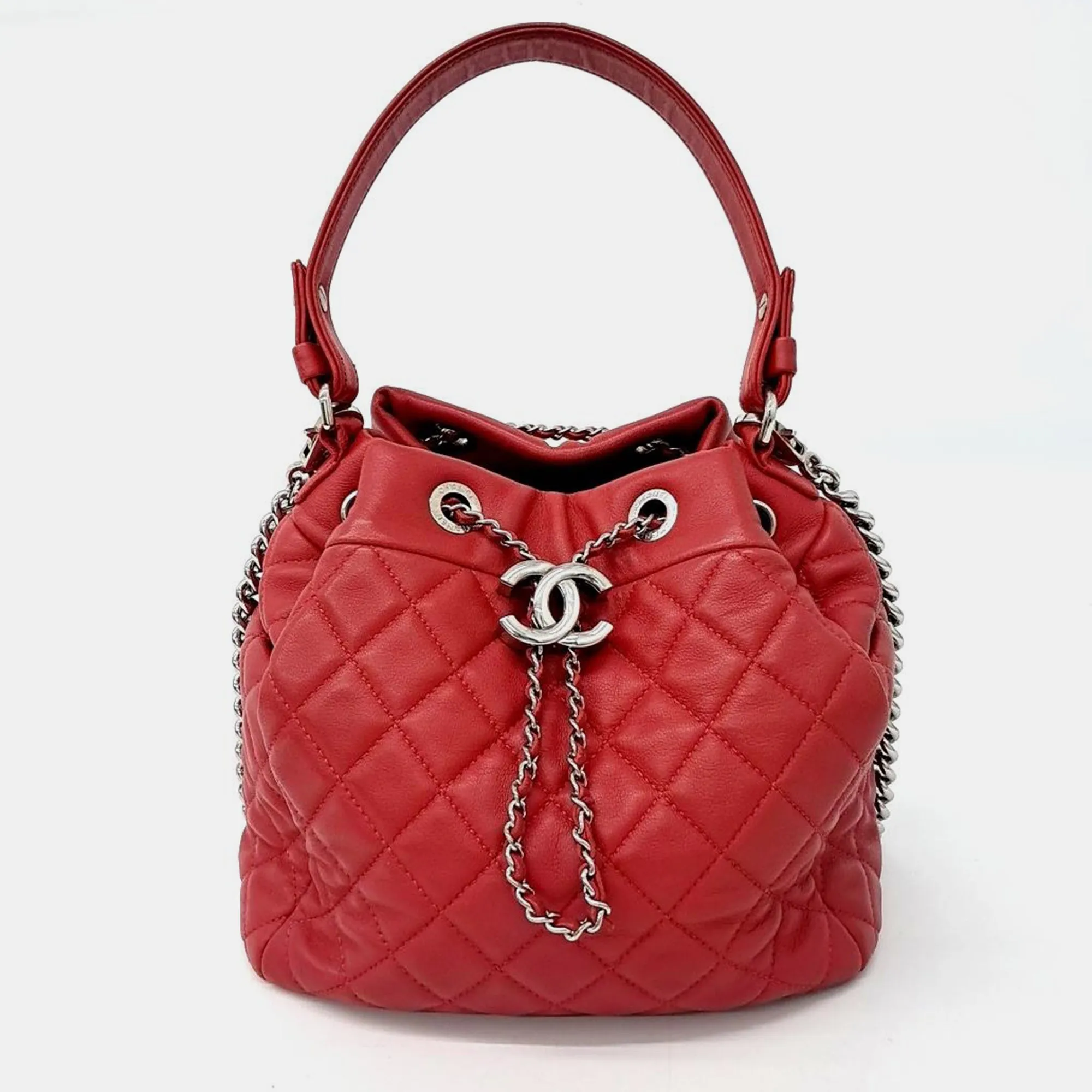 Drawstring Chain Bucket Bag