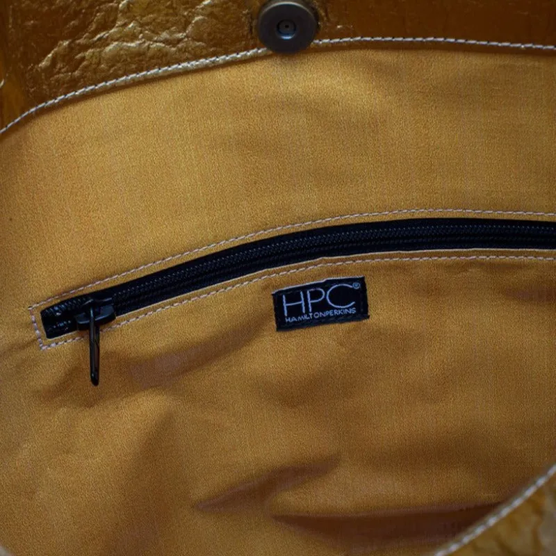 Earth Bag Hobo, Gold Pinatex (Upcycled Billboard Bags)