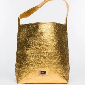 Earth Bag Hobo, Gold Pinatex (Upcycled Billboard Bags)