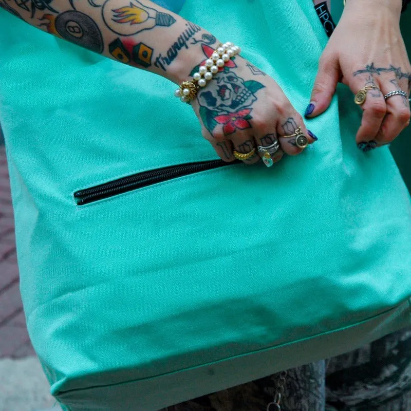 Earth Bag Hobo, Seafoam Green (Upcycled Billboard Bags)