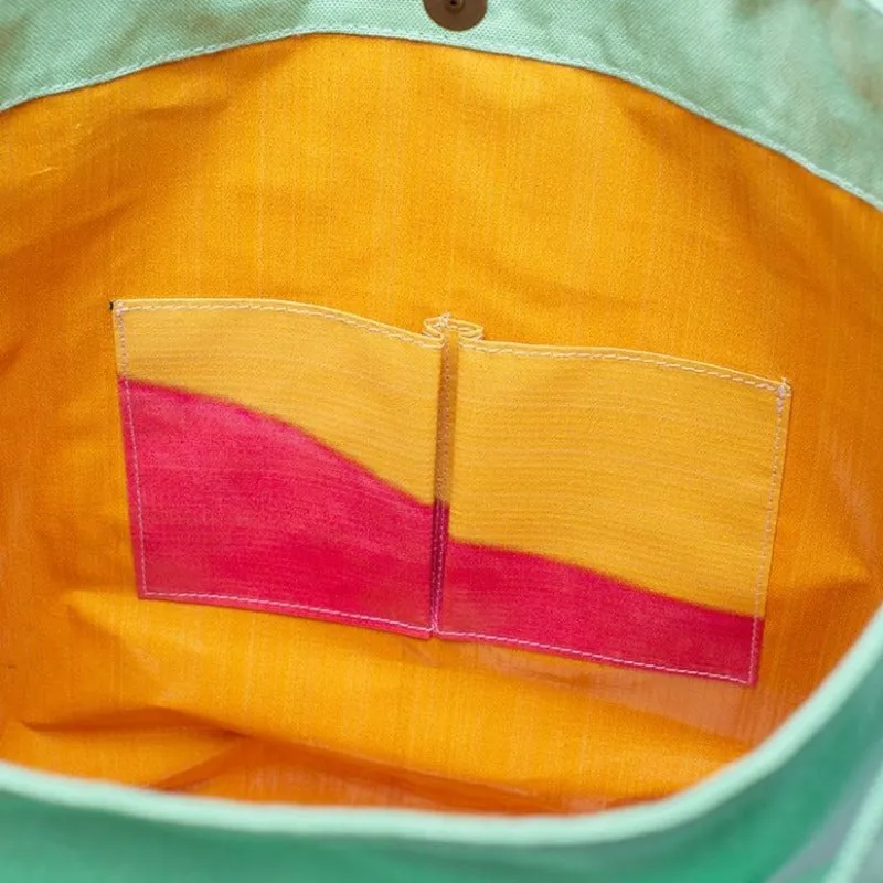 Earth Bag Hobo, Seafoam Green (Upcycled Billboard Bags)
