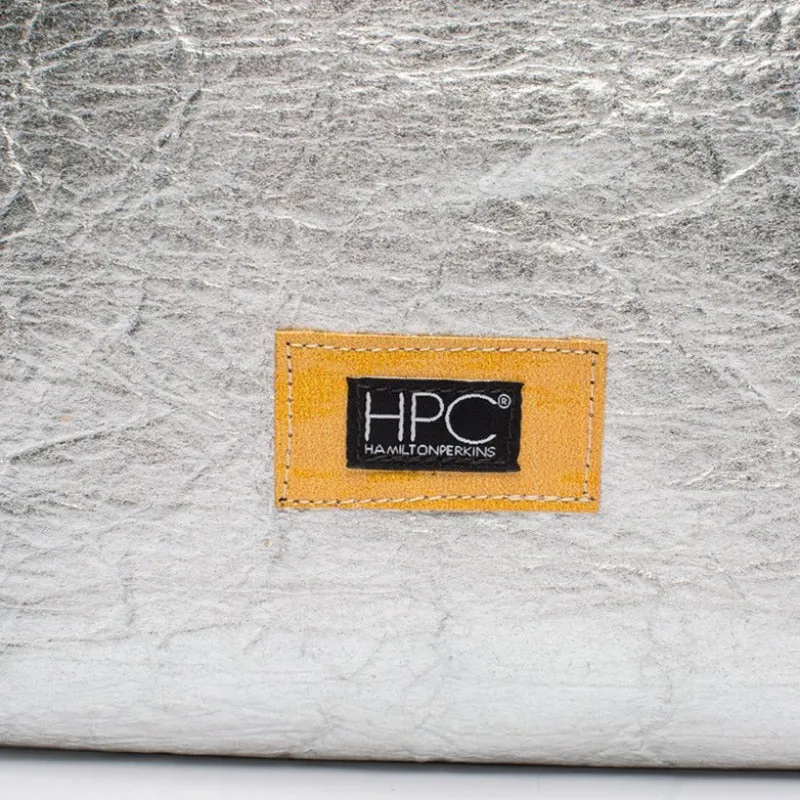 Earth Bag Hobo, Silver Pinatex (Upcycled Billboard Bags)
