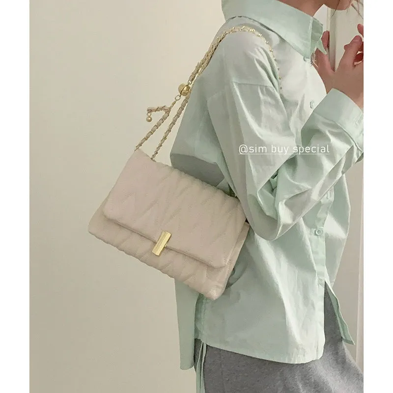 Easiest for Match Commuter Bag Women's 2023 New Arrival Trendy Chic Chanel-Style Quilted Chain Bag Niche Style Messenger Bag Small Square Bag