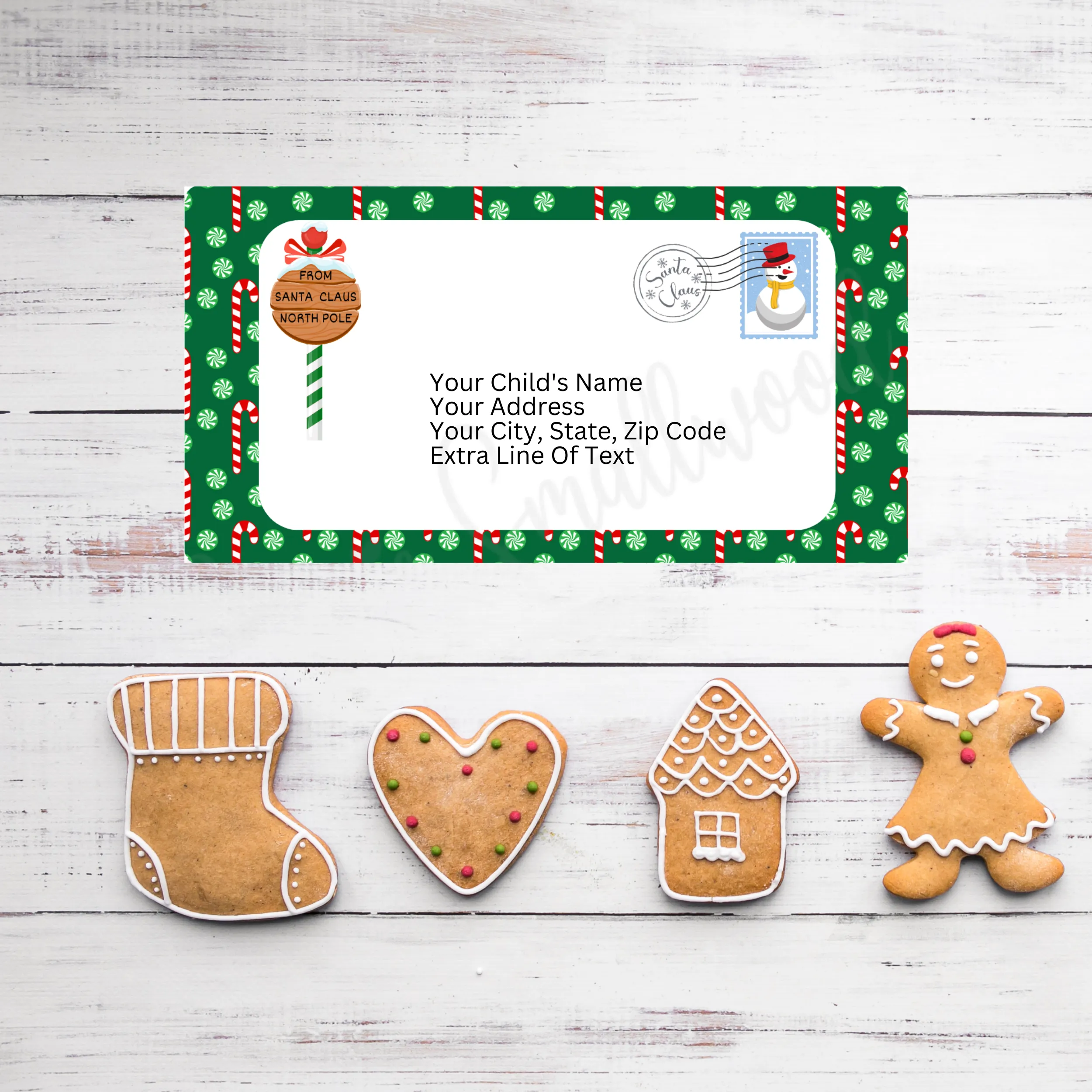 Editable Santa Letter Envelope Template