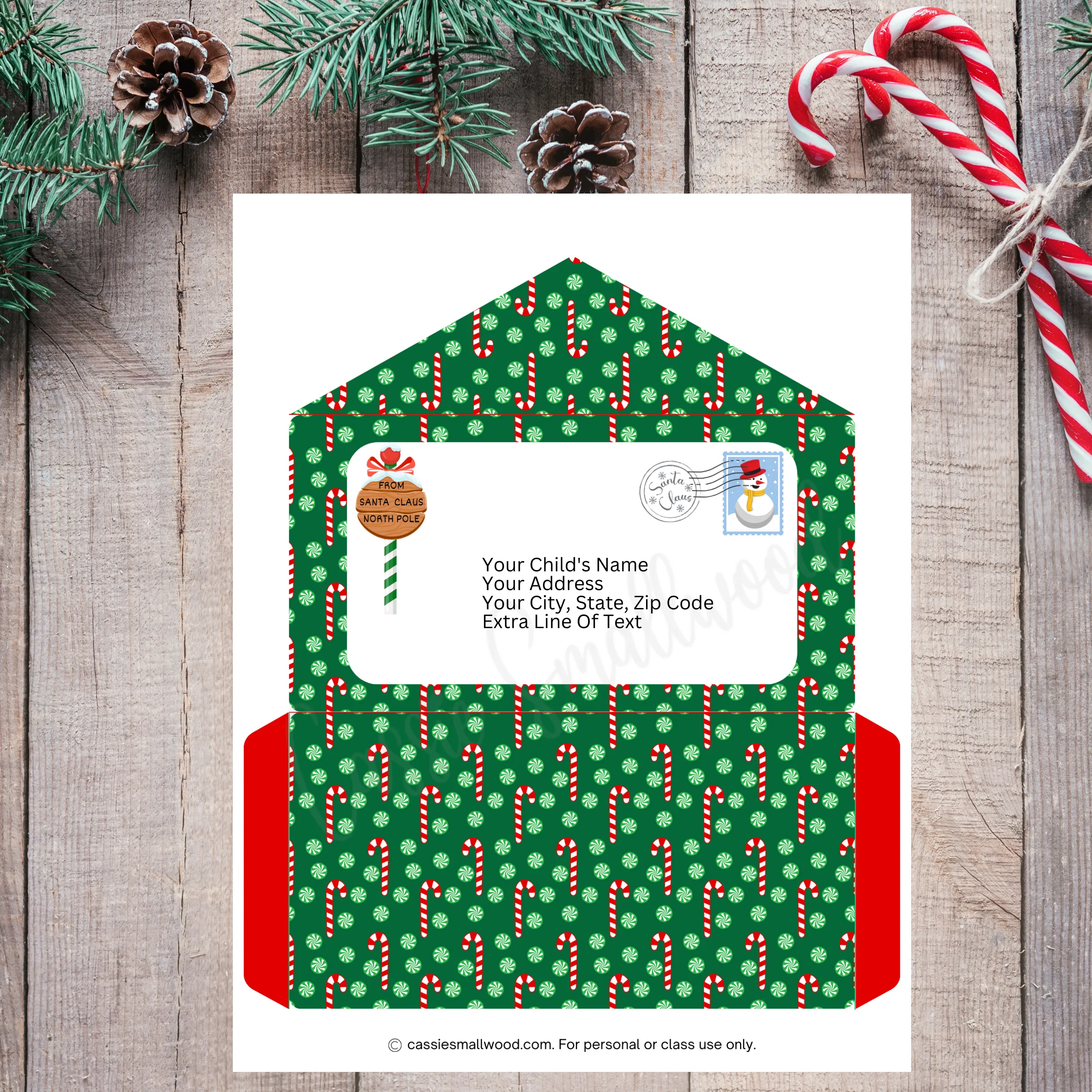 Editable Santa Letter Envelope Template