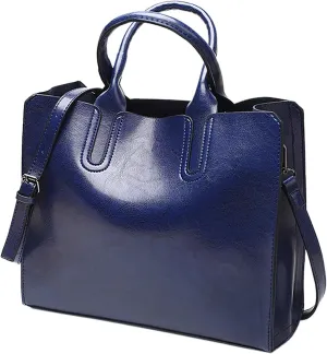 Elegant Satchel Bags for Women Fashion Versatile Satchel Purses with Multi Zipper Pocket Versatile Travel Purse(Blue)