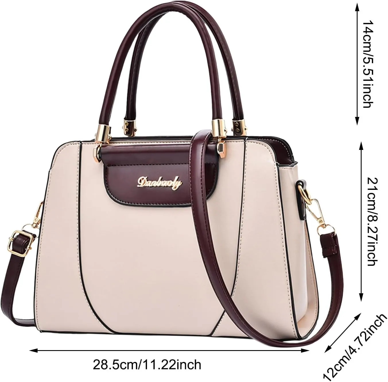 Elegant Satchel Bags for Women Purse Crossbody Bags with Pockets Top Handle Shoulder Handbags Casual Daily Bag(White)