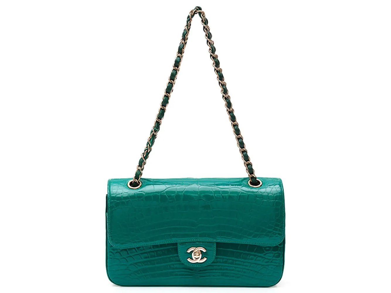 Emerald Medium Double Flap Bag