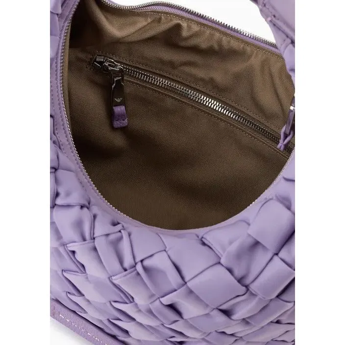 EMPORIO ARMANI ASV WOVEN RECYCLED NYLON HANDBAG WITH CHAIN HANDLE
