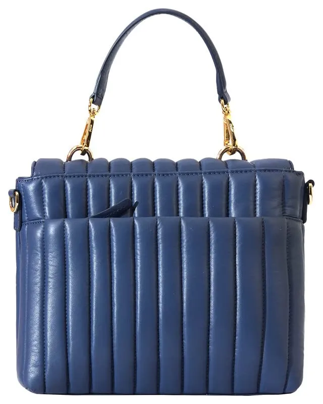eske Quilted Square Satchel Handbag For Women (Royal Blue)