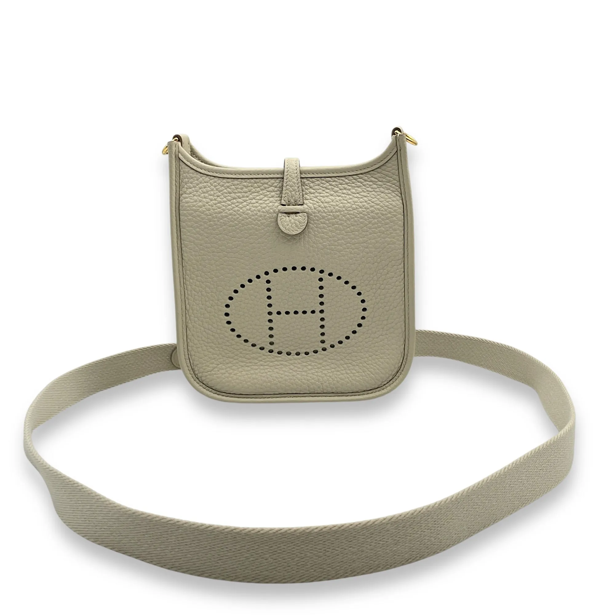 Evelyne Mini Beton in Clemence, Gold hardware