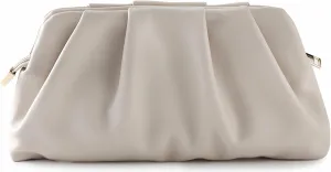 Evening Bag for Women Ruched Clutch Purse Detachable Metal Chain Crossbody Bag