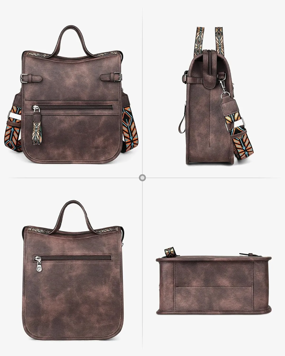FADEON Crossbody Bags Purses for Women Designer Cross Body Shoulder Bag Purse PU Leather Top Handle Handbag Wide Strap