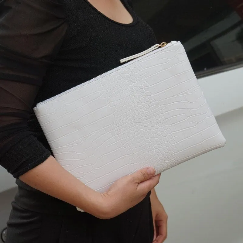 Fashion crocodile women's clutch bag pu leather women envelope evening bag 2021 new female Clutches Handbag bolsa feminina purse