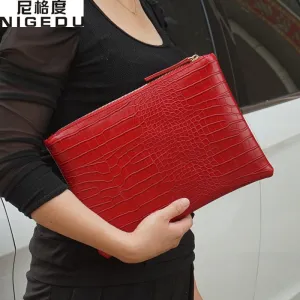 Fashion crocodile women's clutch bag pu leather women envelope evening bag 2021 new female Clutches Handbag bolsa feminina purse
