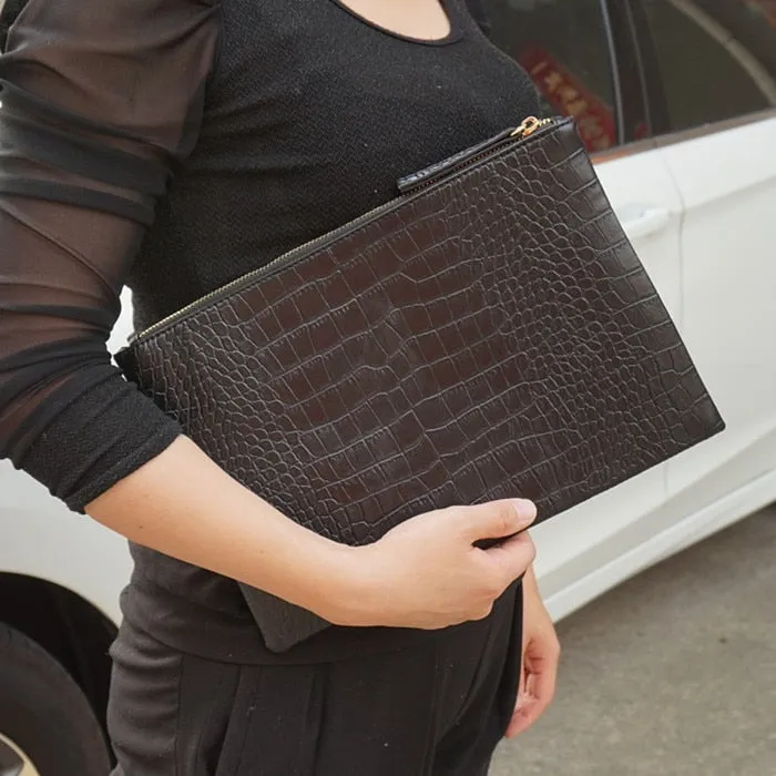 Fashion crocodile women's clutch bag pu leather women envelope evening bag 2021 new female Clutches Handbag bolsa feminina purse