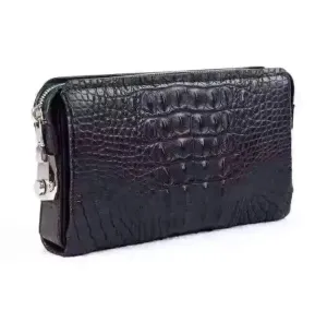 Fashion Genuine Crocodile Leather Mens Clutch  Bag With Password Protection Lock