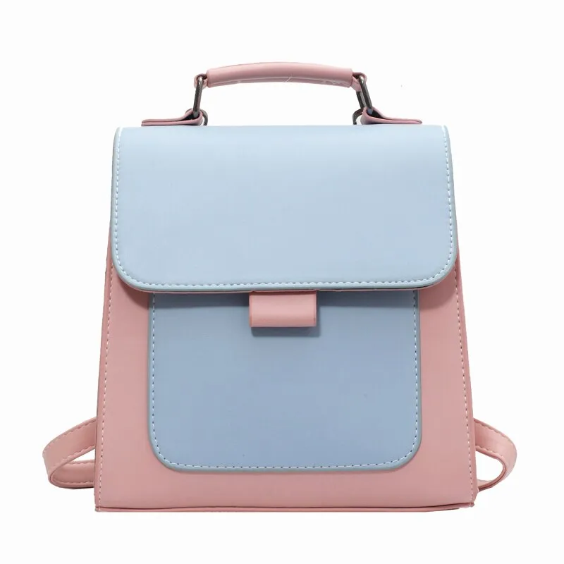 Fashion Panelled Luxury Mini Backpack Women Designer Leather Mochila Cute Small Backpacks for Teen Girls Travel Back Pack Bags